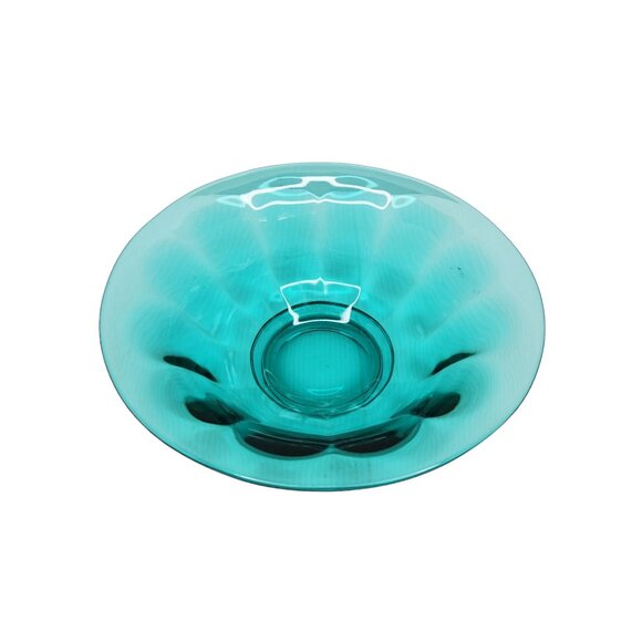 vintage turquoise flower petal design decorative glass bowl - Picture 8 of 11
